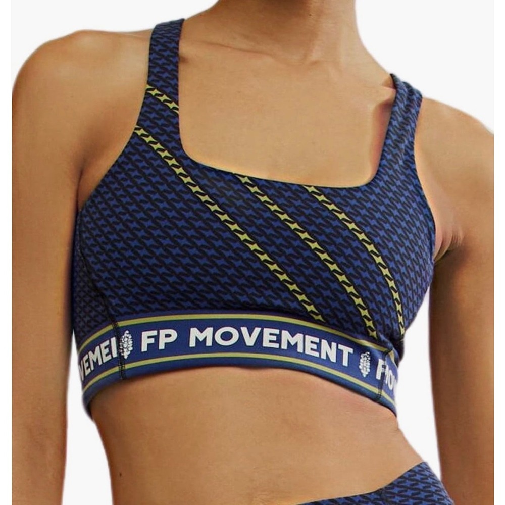 FP Movement Never Better Sports Bra Small Navy Blue Racerback Activewear NO PADS
